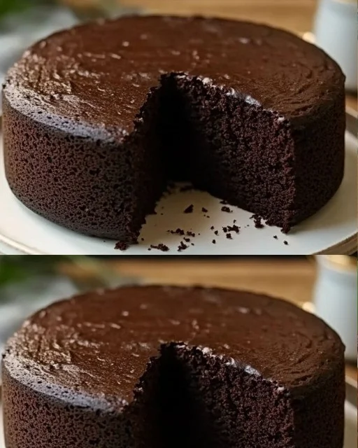 Deliciously moist chocolate cake ready to be enjoyed.