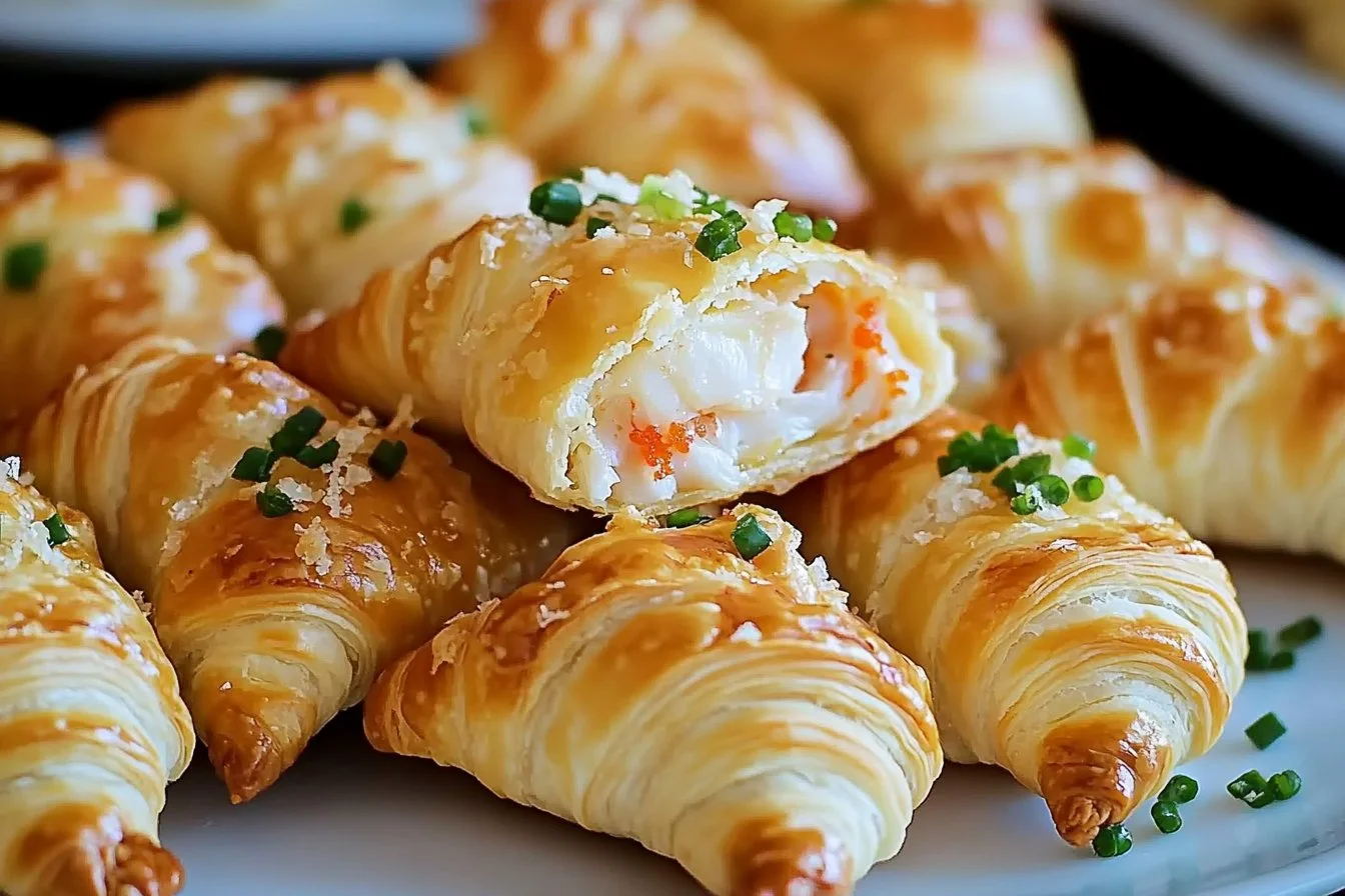 Delicious Crab Crescent Bites appetizer on a platter
