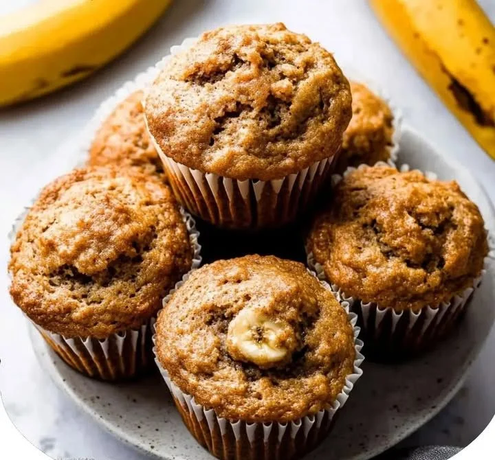 Delicious homemade banana muffins baked in 30 minutes